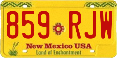 NM license plate 859RJW
