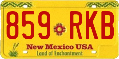 NM license plate 859RKB