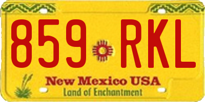 NM license plate 859RKL