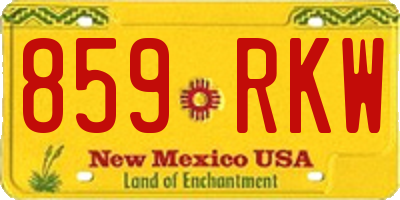 NM license plate 859RKW