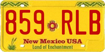 NM license plate 859RLB