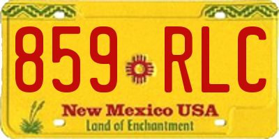 NM license plate 859RLC
