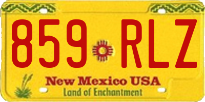 NM license plate 859RLZ