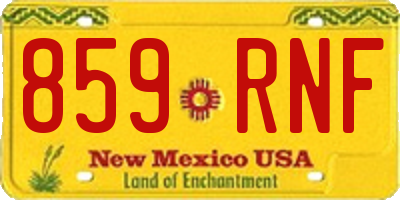 NM license plate 859RNF