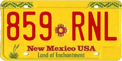 NM license plate 859RNL