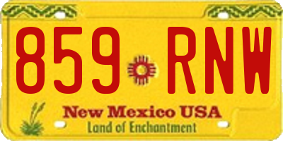 NM license plate 859RNW