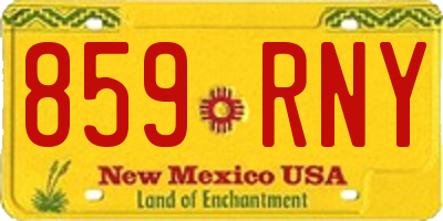 NM license plate 859RNY