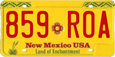 NM license plate 859ROA
