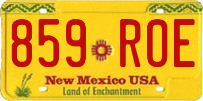 NM license plate 859ROE