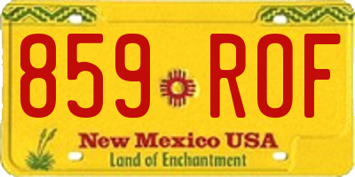 NM license plate 859ROF