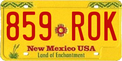 NM license plate 859ROK