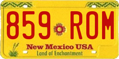NM license plate 859ROM
