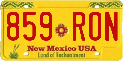NM license plate 859RON