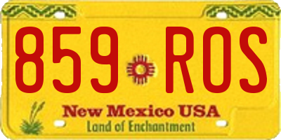 NM license plate 859ROS