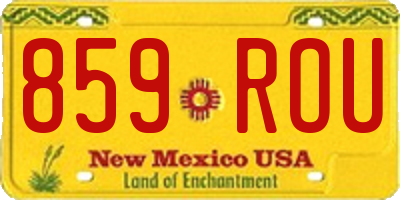 NM license plate 859ROU
