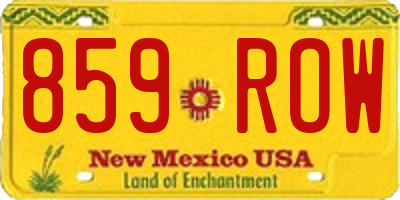 NM license plate 859ROW