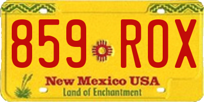 NM license plate 859ROX
