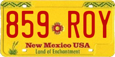 NM license plate 859ROY