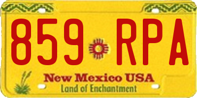 NM license plate 859RPA