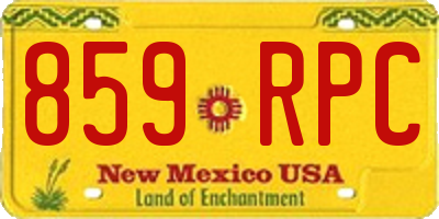 NM license plate 859RPC