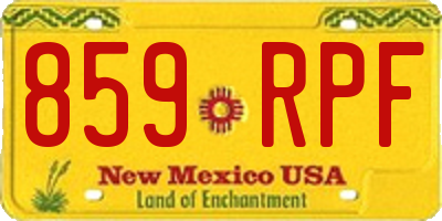 NM license plate 859RPF