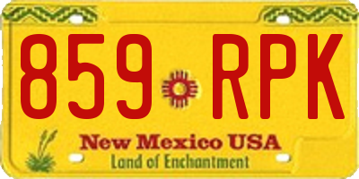 NM license plate 859RPK