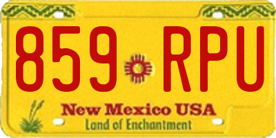 NM license plate 859RPU