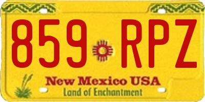 NM license plate 859RPZ