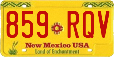 NM license plate 859RQV