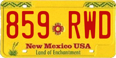 NM license plate 859RWD