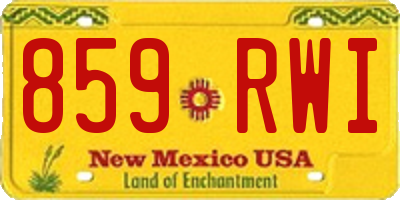 NM license plate 859RWI