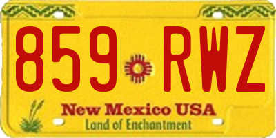 NM license plate 859RWZ