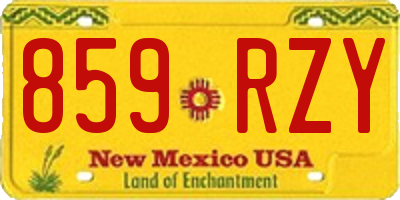 NM license plate 859RZY