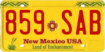 NM license plate 859SAB