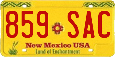 NM license plate 859SAC