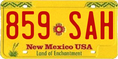 NM license plate 859SAH
