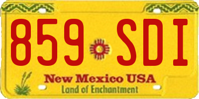 NM license plate 859SDI