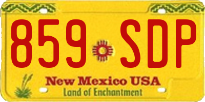 NM license plate 859SDP