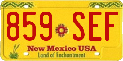 NM license plate 859SEF
