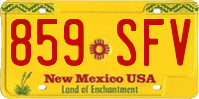 NM license plate 859SFV