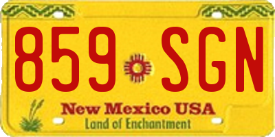 NM license plate 859SGN