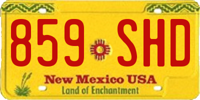 NM license plate 859SHD