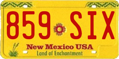 NM license plate 859SIX