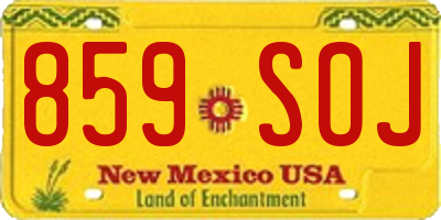 NM license plate 859SOJ