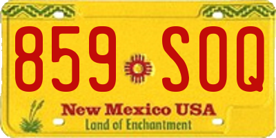 NM license plate 859SOQ