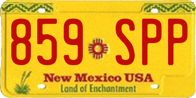 NM license plate 859SPP