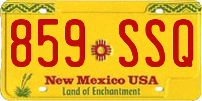 NM license plate 859SSQ