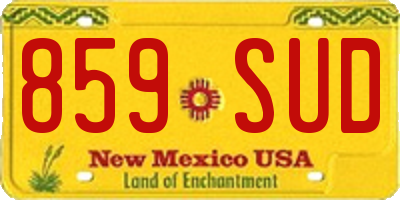 NM license plate 859SUD