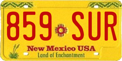 NM license plate 859SUR