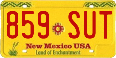 NM license plate 859SUT
